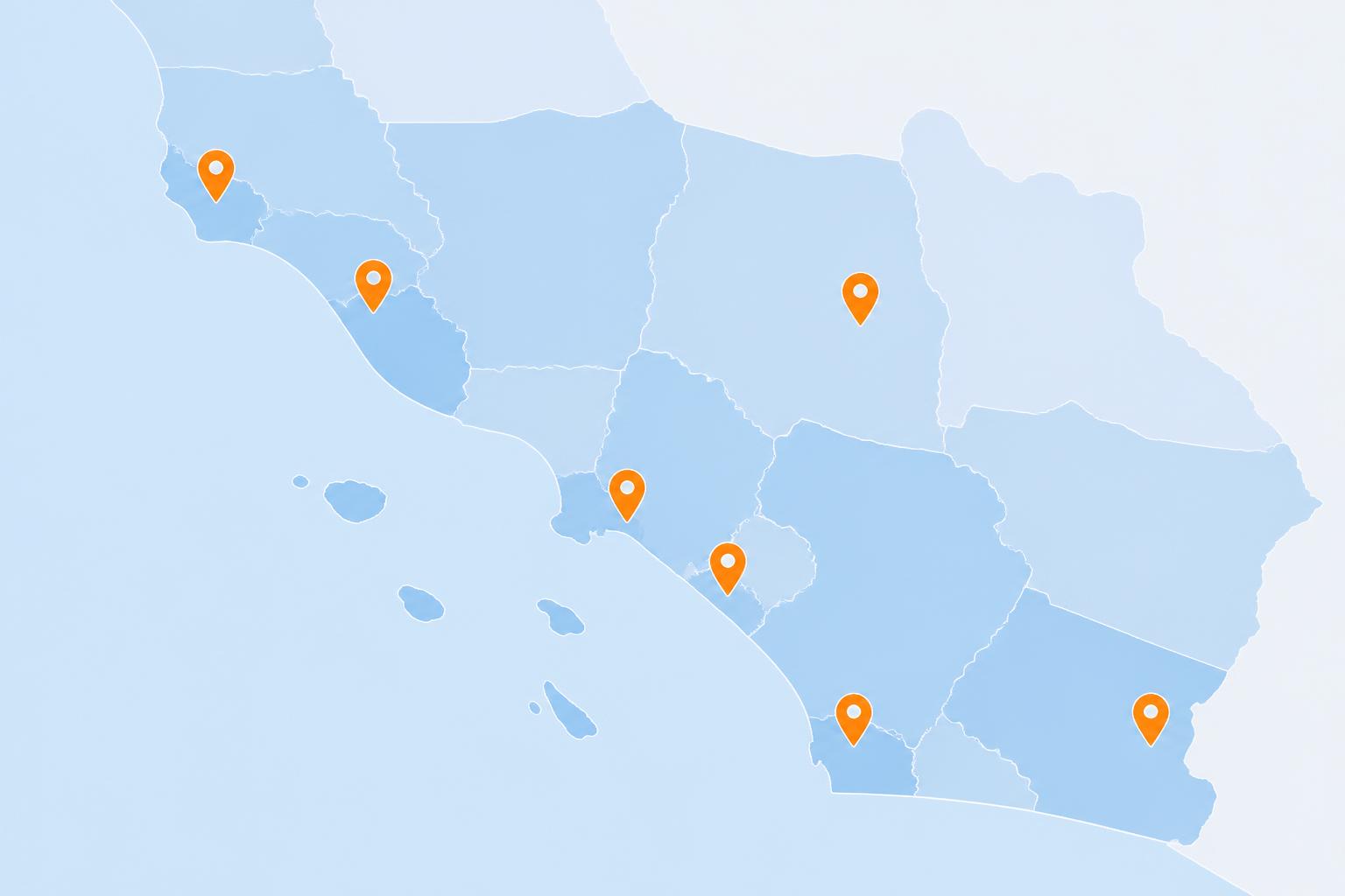 Map of Car Keys Ready service areas across Southern California